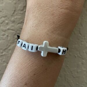 New FAITH Beaded Bracelet with Cross